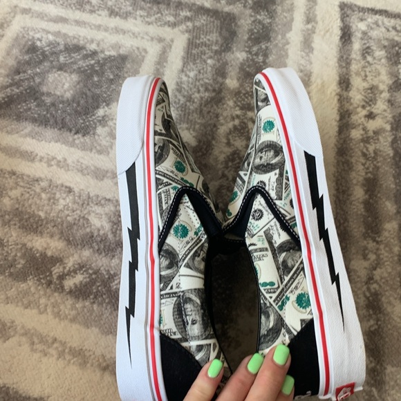 NEW Vans Mens 9.5 wide OTW Hundred Dollar Bills Customs Slip on Shoes sneakers - Picture 5 of 9